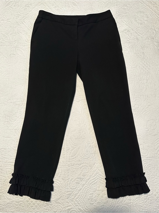 Cynthia Rowley Pants - Cynthia Rowley Black Dress Pants, ankle length, ruffled hem Sz 4